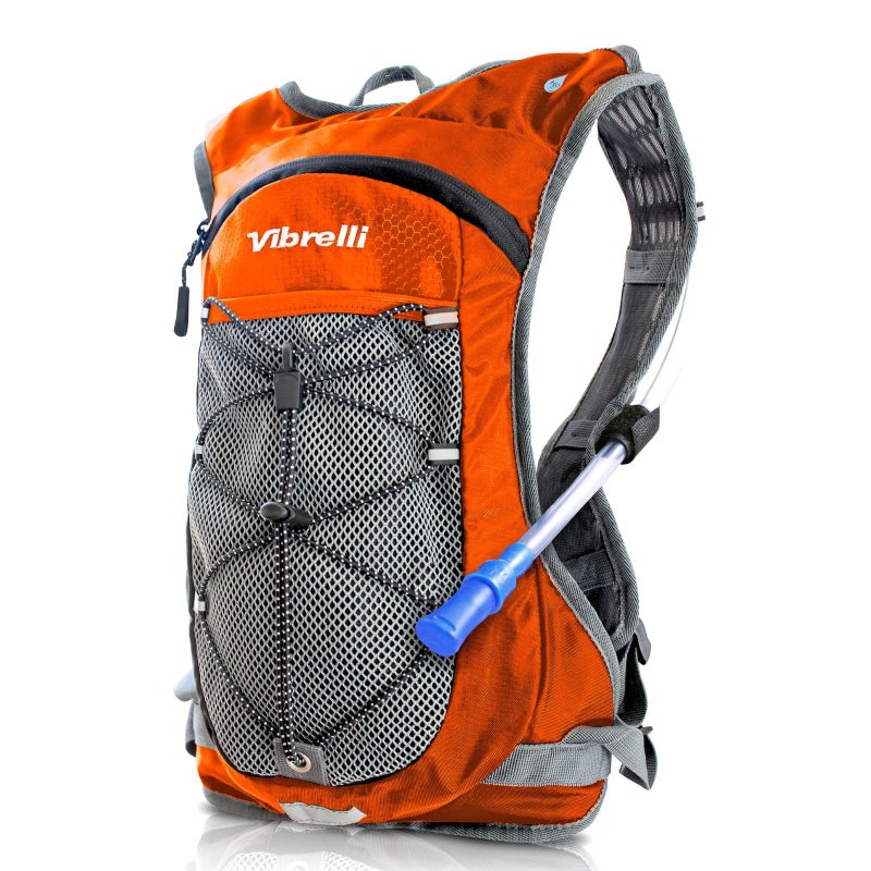 Vibrelli Hydration Pack and 2L Hydration Water Bladder - High Flow Bite Valve - Hydration Backpack with Storage - Lightweight Running Backpack, Cycling, Hiking, Ski, Snow - Men, Women, Kids - Image 1